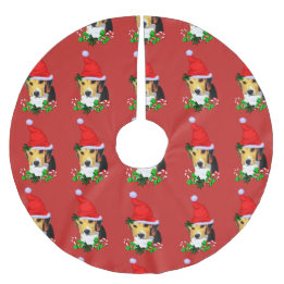 Cute Beagle jul Merry Julgransmatta Borstad Polyester
