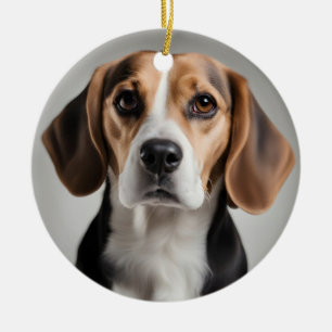 Cute Beagle Julgransprydnad Keramik