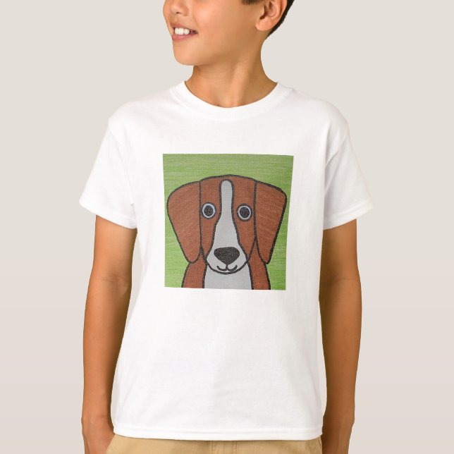 Cute Beagle Kids T-Shirt (Framsida)
