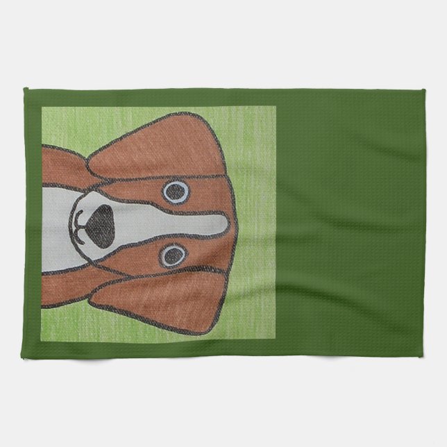Cute Beagle Kitchen Towel Kökshandduk (Horisontell)