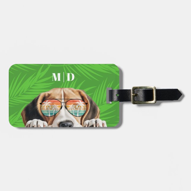 Cute Beagle Luggage Tag Bagagebricka (Horisontell Framsida)