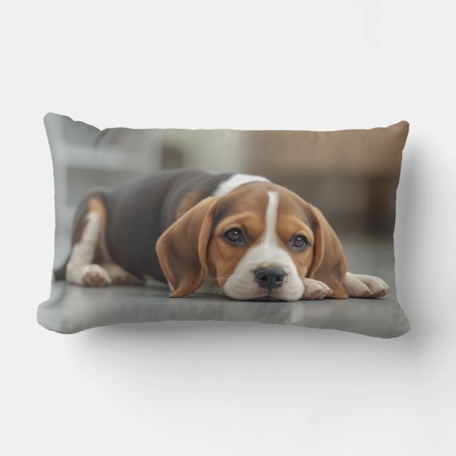 Cute Beagle Lumbarkudde (Framsida)
