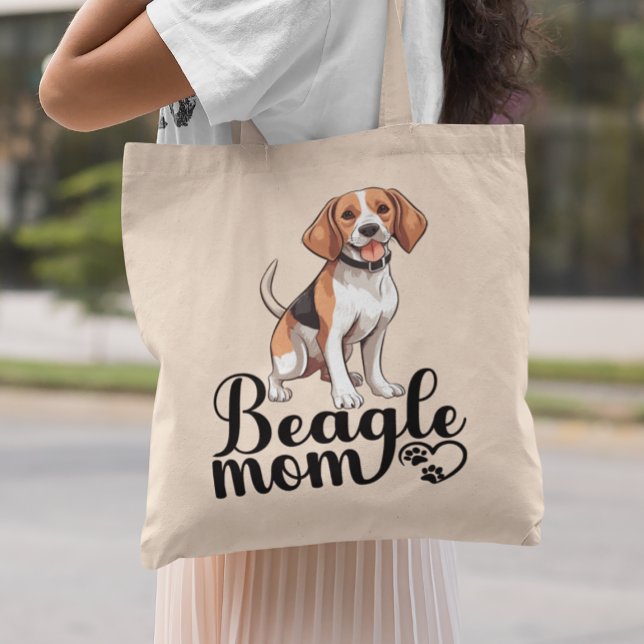 Cute Beagle Mamma Gift Funny Tecknad Puppy Hund äl Tygkasse (Skapare uppladdad)