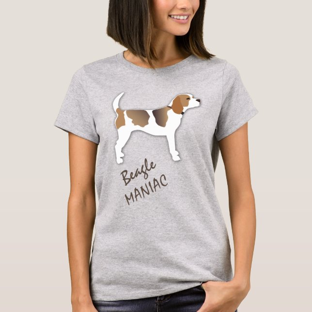 Cute Beagle Maniac T Shirt (Framsida)