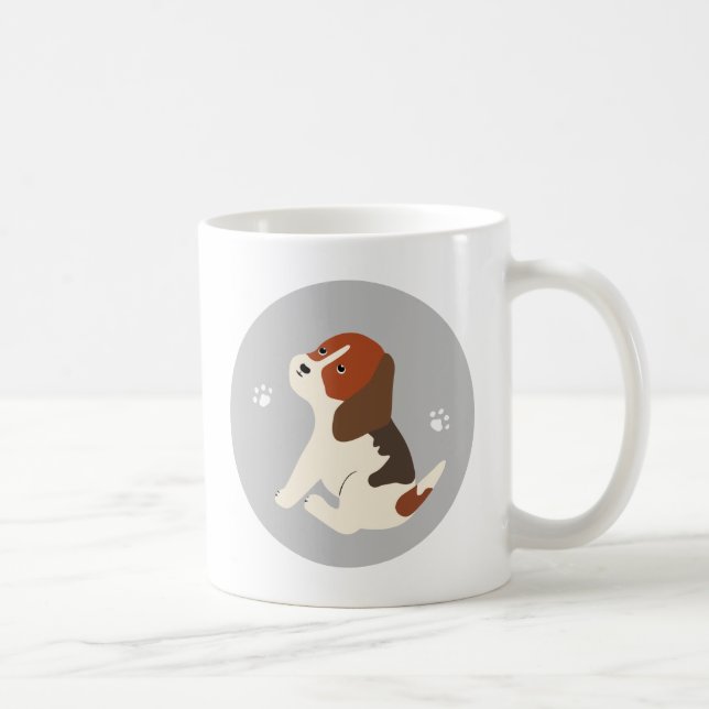 Cute beagle mug かわいいビーグルのイラストのマグカップ コーヒーマグカップ kaffemugg (Höger)