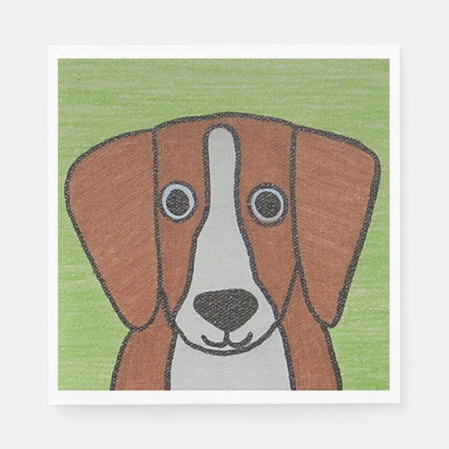 Cute Beagle Papper Napkins Pappersservett (Framsidan)