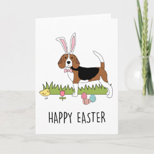 Cute Beagle-Påskhare-kort Helgkort