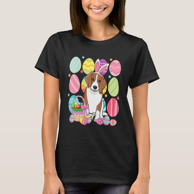 Cute Beagle-Påskhare Öronfärgat Påskägg B T Shirt (Framsida)