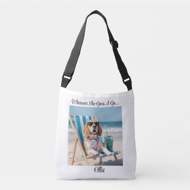 Cute Beagle Personalized Tote Bag Axelväska (Framsida)