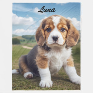 Cute Beagle-Personlig Fleecefilt
