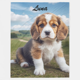 Cute Beagle-Personlig Fleecefilt