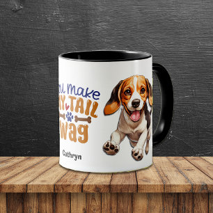 Cute Beagle Puppy du gör mitt Svan Wag Mugg