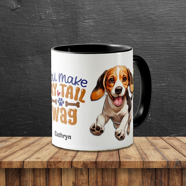 Cute Beagle Puppy du gör mitt Svan Wag Mugg (Skapare uppladdad)