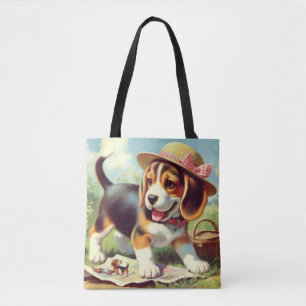 Cute Beagle Puppy-målning Tygkasse