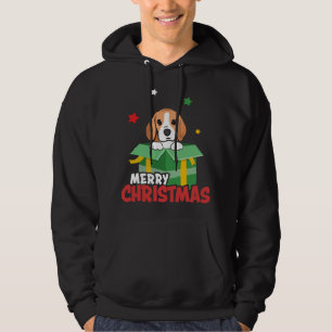 Cute Beagle Santa Hundälskare God jul Julafton Hoodie