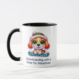 Cute Beagle Snowboard Winter Sports Mugg