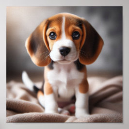 Cute beagle-valp med vacker ögon poster