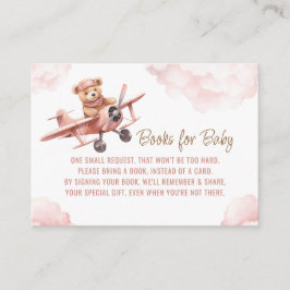Cute Bear Airplan Rosa Girl Girl Bokar för Baby Tilläggskort