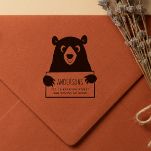 Cute Bear   Anpassningsbar-familjen Namn & Returad Stämpel