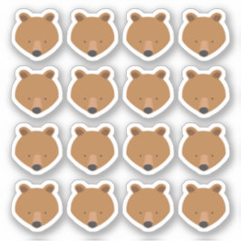 Cute Bear Ansikte Animal Klistermärken