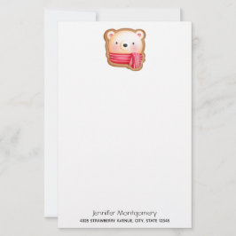 Cute Bear Ansikte Red Scarf & Rosy Cheeks jul