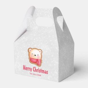 Cute Bear Ansikte Red Scarf & Rosy Cheeks jul Presentaskar
