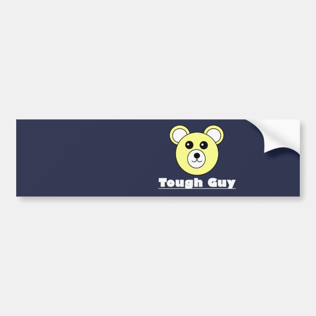 Cute Bear Ansikte Tuff Guy Bumper Car Sticker Bildekal (Framsidan)