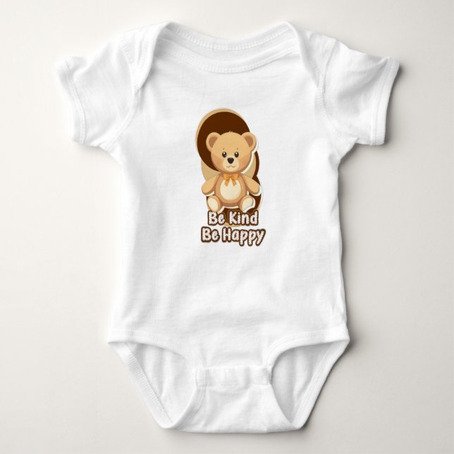 Cute Bear Baby Bodysuit T Shirt (Framsida)