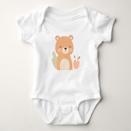 Cute Bear Baby Jersey Bodykostdräkt Djurdesign T Shirt