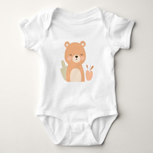 Cute Bear Baby Jersey Bodykostdräkt Djurdesign T Shirt (Framsida)