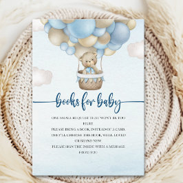 Cute Bear Balloon Baby Shower Boy Tilläggskort