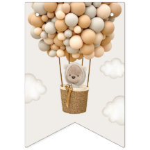 Cute Bear, Beige Balloons, första födelsedagen