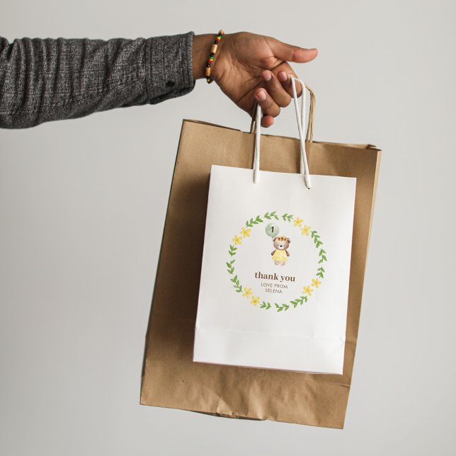 Cute Bear Birthday (Bear 1st Birthday Paper Bag)