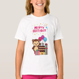 Cute Bear Birthday Celebration - Adorable Cartoon T Shirt