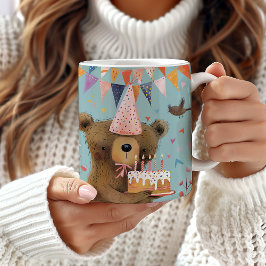 Cute Bear Birthday Mugg, Birthday Gift för barn Kaffemugg