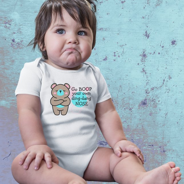 Cute Bear - Boop inte min Nose Baby Bodykostym T Shirt (Skapare uppladdad)