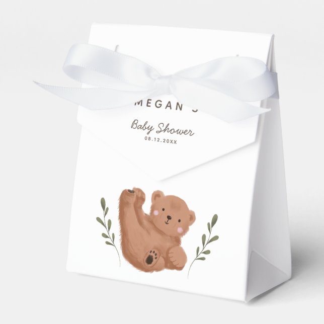 Cute Bear Boy Shower Presentaskar (Framsidan Sidan)
