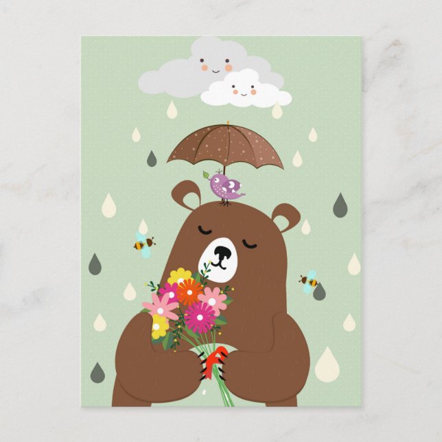 Cute Bear Calendar Vykort (Framsida)