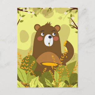 Cute Bear Calendar Vykort
