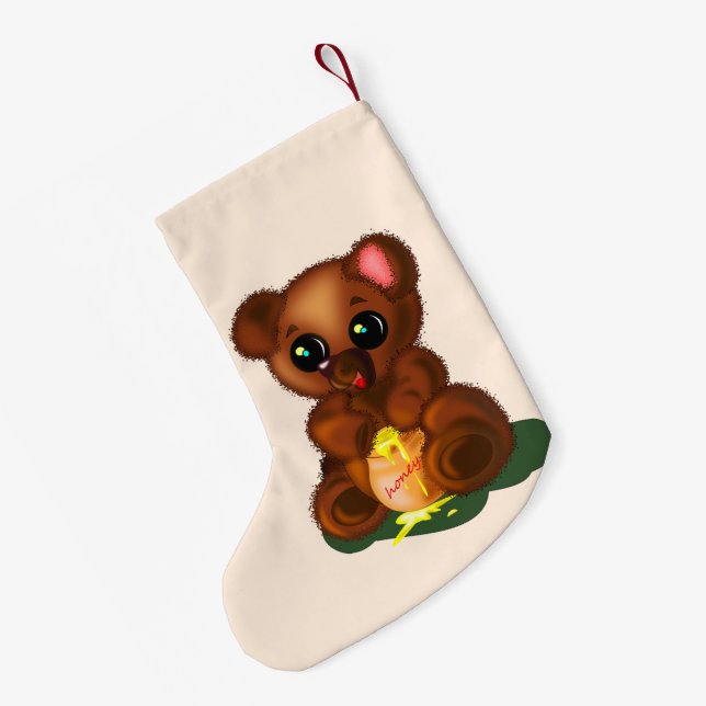 Cute Bear Christmas Stockings Liten Julstrumpa (Baksidan (Hängande))