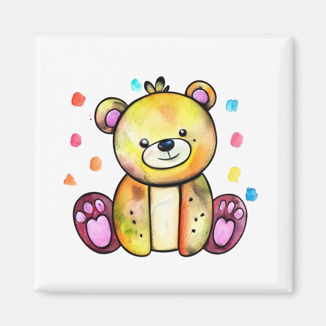 Cute Bear Coola Teddy-positiv Magnet (Framsidan)