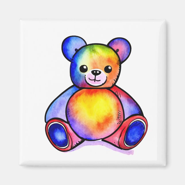 Cute Bear Coola Teddy-positiv Magnet (Framsidan)
