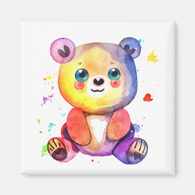 Cute Bear Coola Teddy-positiv Magnet (Framsidan)