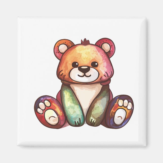 Cute Bear Coola Teddy-positiv Magnet (Framsidan)