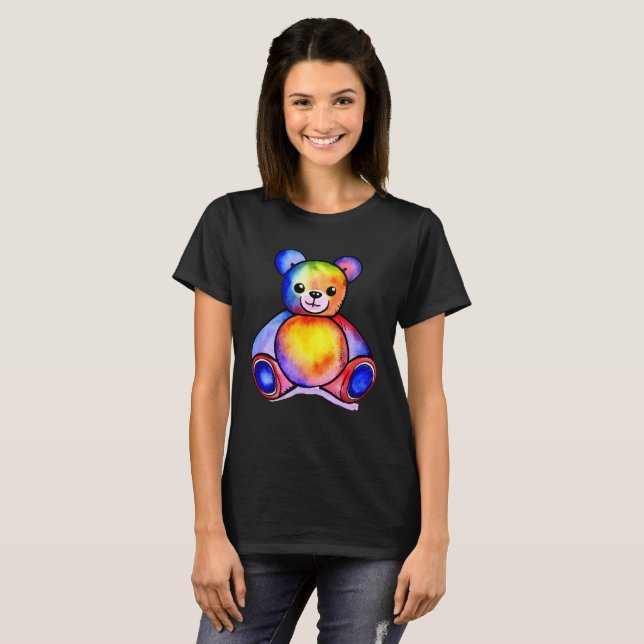 Cute Bear Coola Teddy-positiv T Shirt (Hel framsida)