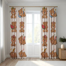 Cute Bear Curtain | Adsible Nursery and Kids Room