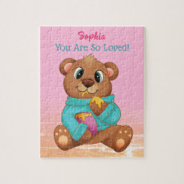 Cute Bear Eating Honung, Barnets Namn/budskap, Ros Pussel