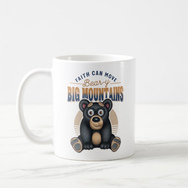 Cute Bear Faith kan flytta bergsinspirationen Kaffemugg (Vänster)