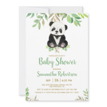 Cute Bear Gender Neutral Greenery Baby Shower