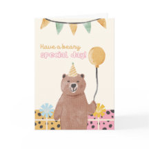 Cute Bear Grattis på födelsedagen-kort
